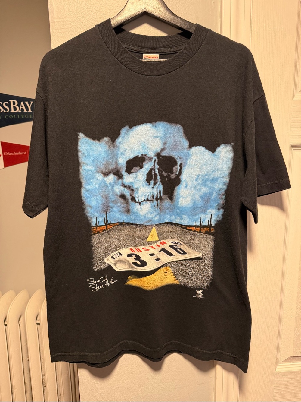 Vintage WWF 1998 Stone Cold Austin 3:16 Highway License Plate Shirt Mens Large